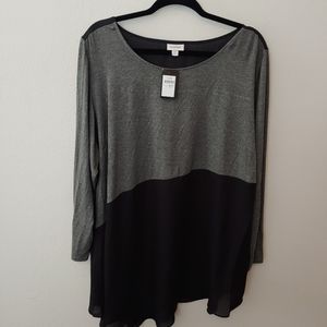 Plus size Black and grey tunic